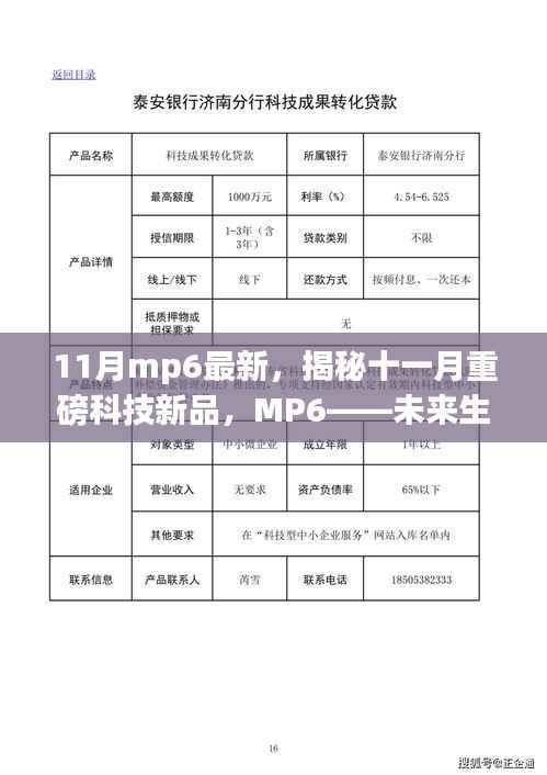 揭秘十一月重磅科技新品，MP6引领未来生活新篇章