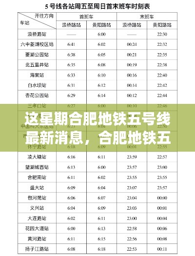 合肥地铁五号线最新动态揭秘,特性、体验、竞品对比与用户洞察