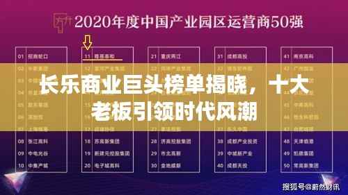 长乐商业巨头榜单揭晓,十大老板引领时代风潮