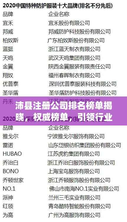 沛县注册公司排名榜单揭晓,权威榜单,引领行业风向标!